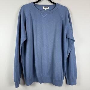 Guideboat Co. Crew Neck Knit Sweater Mens Large Blue Pima Cotton Preppy Casual